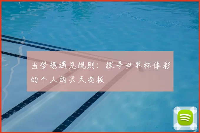 当梦想遇见规则:探寻世界杯体彩的个人购买天花板
